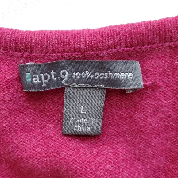Apt 9 Cashmere Sweater Ruched V-Neck Cranberry Color Size L - Picture 6 of 15